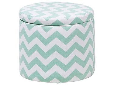Storage Footstool Mint Green and White TUNICA