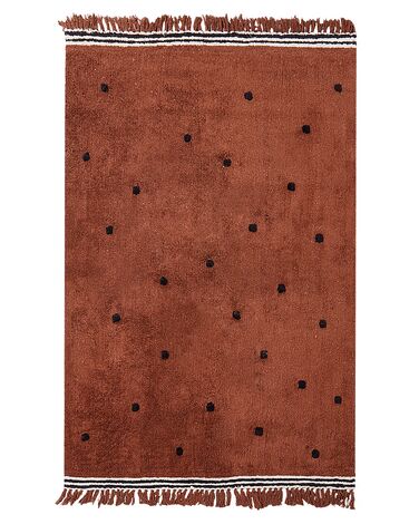 Gulvtæppe brun bomuld 140 x 200 cm LAZA