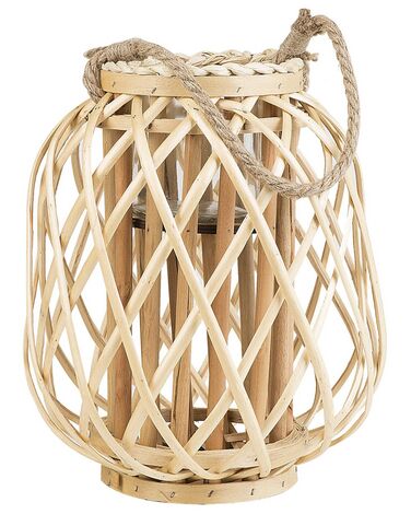 Dekoratívny lampáš 30 cm drevený MAURITIUS 