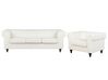 Conjunto de sofás com 4 lugares em tecido branco-creme CHESTERFIELD_912213