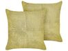 Set of 2 Corduroy Cushions 43 x 43 cm Green MILLET_854666