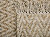 Teppich beige 50 x 80 cm ZickZack-Muster Kurzflor zweiseitig AFRIN_791027