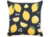 Set of 2 Cushions Lemon Motif 45 x 45 cm Black and Yellow ORCHID _838011