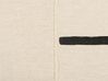 Conjunto de 2 almofadas decorativas às riscas em algodão creme e preto 45 x 45 cm ABIES_838767