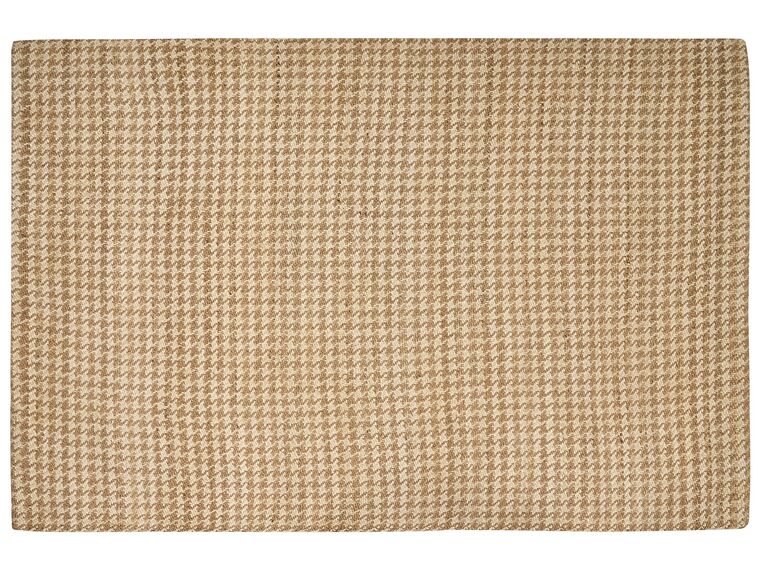 Teppich Jute beige 200 x 300 cm kariertes Muster Kurzflor ARAPTEPE_886351