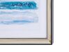 Abstract Sea Waves Framed Wall Art 30 x 40 cm Blue FERATE_784354
