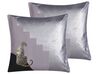 Set of 2 Cotton Cushions Cheetah Motif 45 x 45 cm Multicolour DIGITALIS_801595