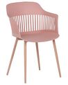 Set of 2 Dining Chairs Pink BERECA_783785