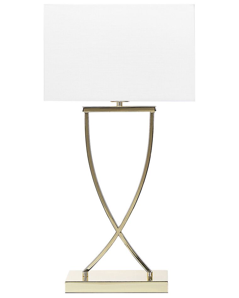 Lámpara de mesa de metal blanco/dorado 62 cm YASUNI_825508