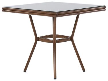 Tavolo da giardino alluminio e legno scuro 80 x 80 cm CASPRI