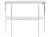 Glass Top Console Table Marble Effect White with Silver CALVERT_823490