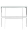Glass Top Console Table Marble Effect White with Silver CALVERT_823490