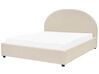 Fabric EU King Size Ottoman Bed Beige VAUCLUSE_876838