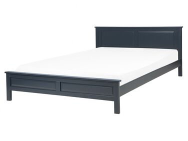 Bed hout donkerblauw 160 x 200 cm OLIVET