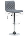 Lot de 2 chaises de bar réglable en tissu gris ORLANDO_862745