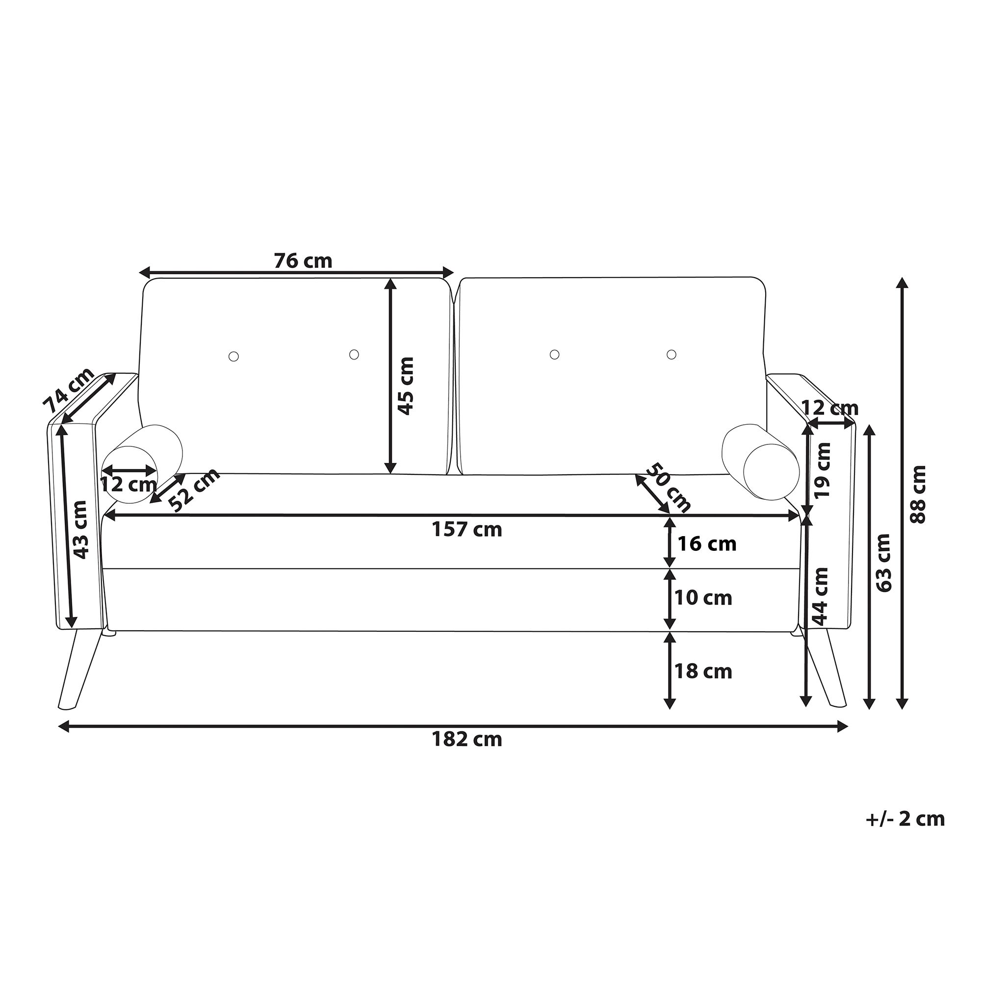 Sofa 2-osobowa niebieska KALMAR