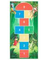 Kinderteppich grün Tier-Motiv mit Hüpfspiel 80 x 150 cm BABADAG_779904