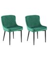 Zestaw 2 krzeseł do jadalni welurowy zielony SOLANO_752179