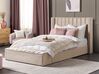 Sametová postel s úložným prostorem 160 x 200 cm béžová NOYERS_834514
