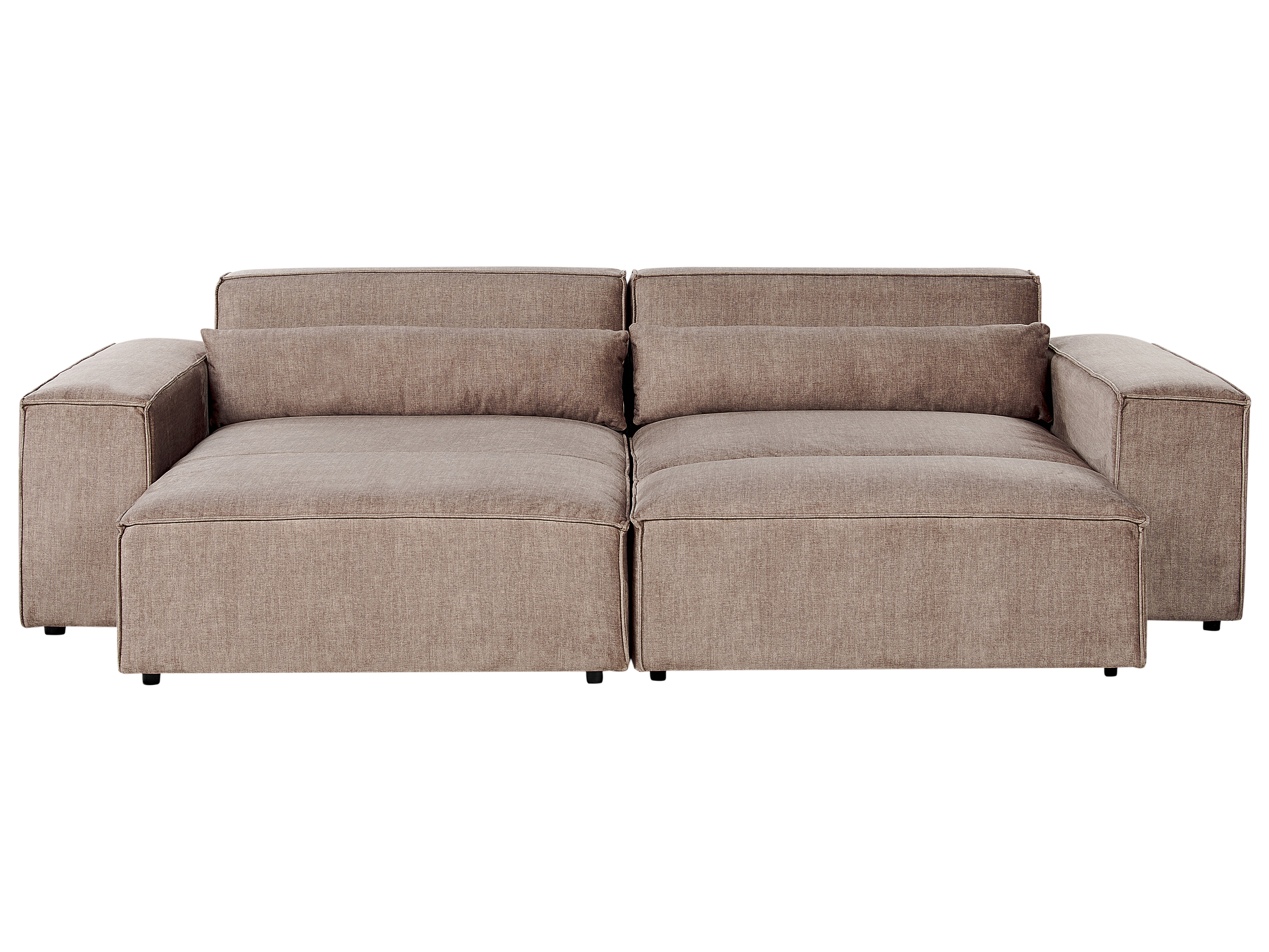Kombinálható kétszemélyes jobb oldali barna kárpitozott kanapé ottománnal HELLNAR_912314