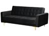 3 Seater Velvet Sofa Bed Black ABERDEEN_855962