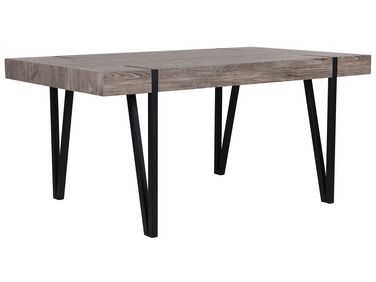 Table de salle à manger 150 x 90 cm effet bois foncé et noir ADENA