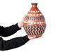Dekorativ vase i terrakotta 36 cm brun og svart KUMU_850157