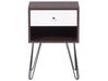 1 Drawer Bedside Table Dark Wood with White ARVIN_754334