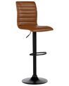 Set of 2 Bar Stools Brown Faux Leather LUCERNE II_894480