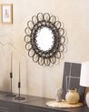 Nástěnné ratanové zrcadlo ⌀ 60 cm černé BABAI_822213