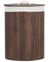 Cesto em madeira de bambu castanha escura e branca 60 cm MATARA_849001