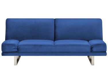 Velvet Sofa Bed Navy Blue YORK