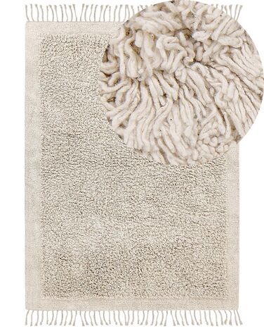 Alfombra de algodón beige claro 140 x 200 cm BITLIS