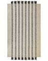 Teppich Wolle cremeweiß / schwarz 160 x 230 cm Streifenmuster Kurzflor TACETTIN_850080