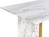 Ruokapöytä lasitasolla marmorikuvio valkoinen/kulta 100 x 200 CALCIO_872233