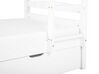 Wooden EU Single Size Bunk Bed with Storage White REGAT_797155