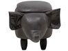 Faux Leather Storage Animal Stool Dark Grey ELEPHANT_710536