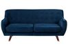 Sofa 3-osobowa welurowa niebieska BODO_738305