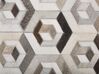 Teppich Kuhfell beige / braun 140 x 200 cm geometrisches Muster Kurzflor TAVAK_787190