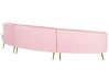 4 Seater Curved Velvet Sofa Pink MOSS_810378