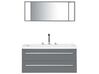 Badrumsmöbler väggskåp spegel och tvättställ grå ALMERIA_768664