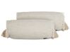 Set of 2 Cotton Cushions 20 x 50 cm Beige NAHLEH_902041