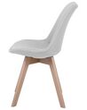 Conjunto de 2 sillas de comedor de poliéster gris claro/madera clara DAKOTA II_728881