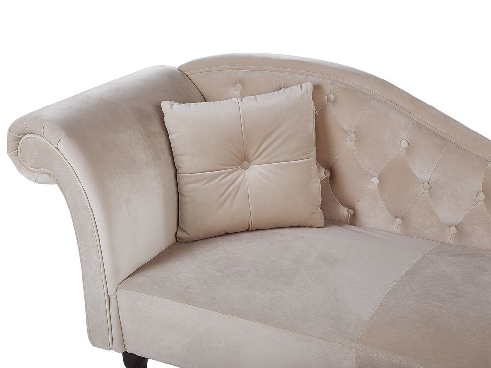 Chaise longue per lato sinistro in velluto beige LATTES Beliani.it