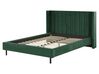 Łóżko welurowe 160 x 200 cm zielone VILLETTE_745595