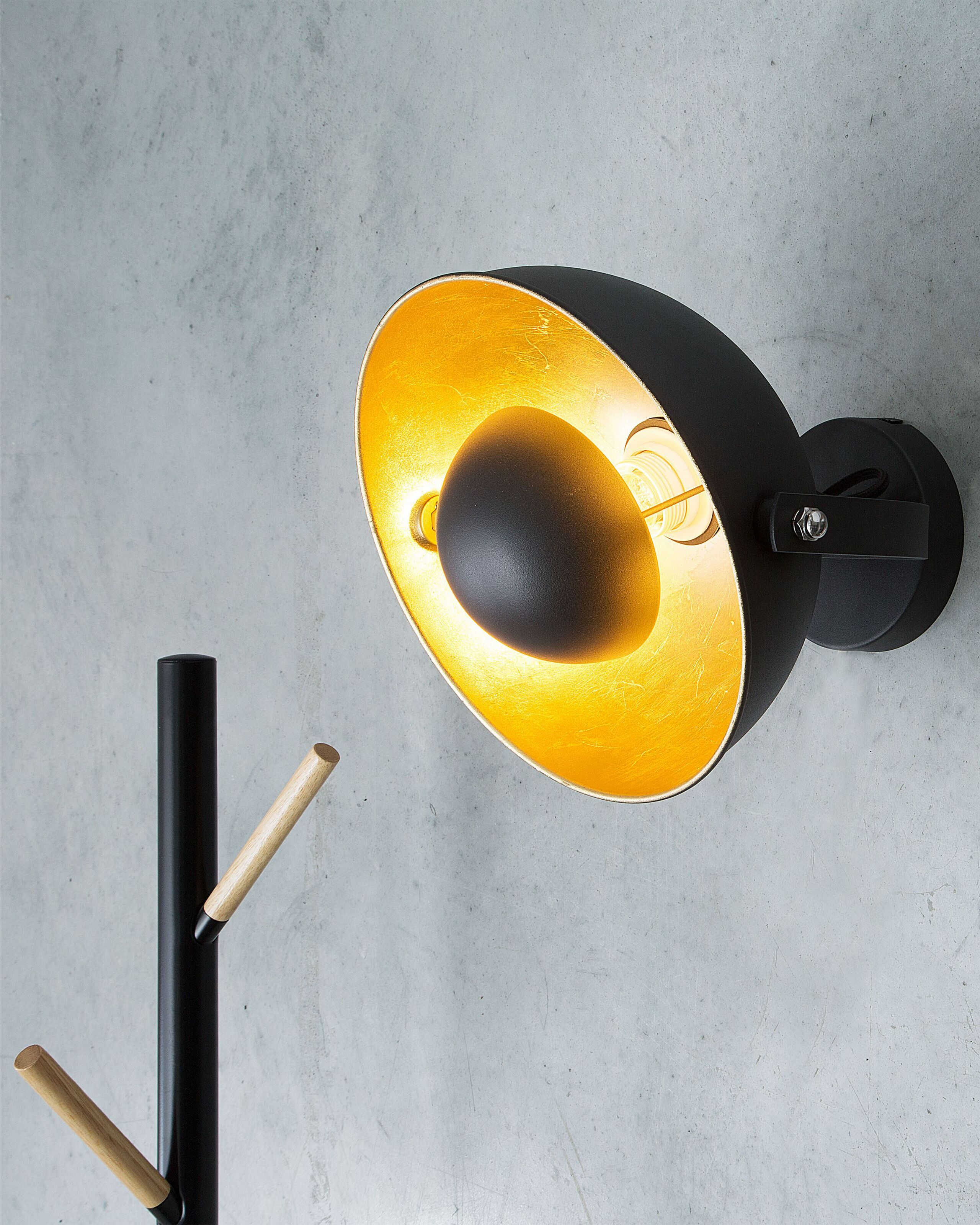 Candeeiro de parede preto e dourado THAMES ll