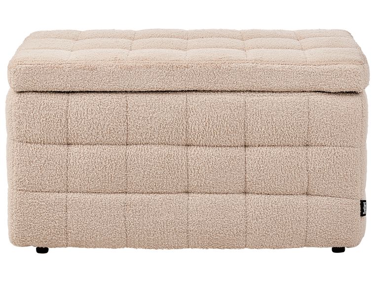 Hocker mit Stauraum Bouclé beige MICHIGAN Beliani.at