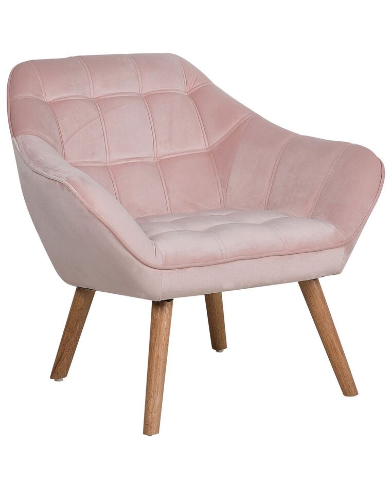 Fotel welurowy różowy KARIS_716616