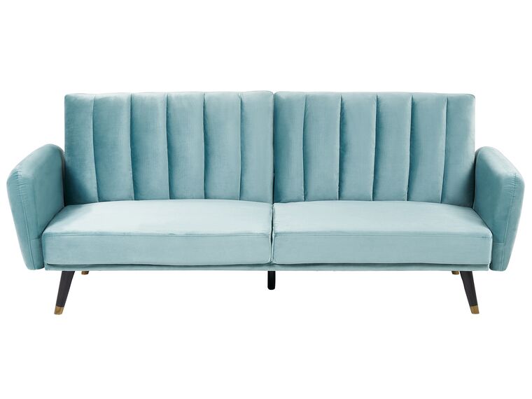Sofa rozkładana welurowa jasnoniebieska VIMMERBY_849779