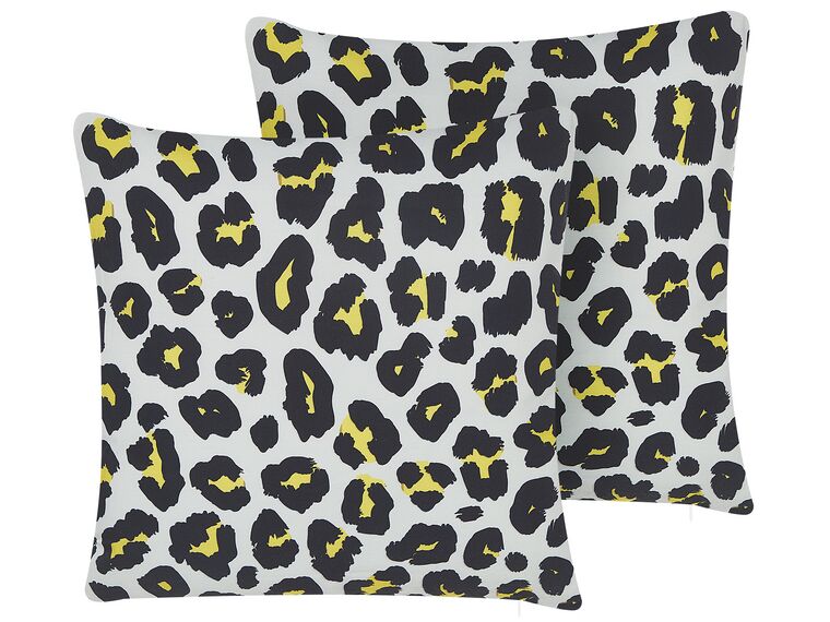 Set of 2 Outdoor Cushions Animal Print 45 x 45 cm Black and White KARDITSA_818611